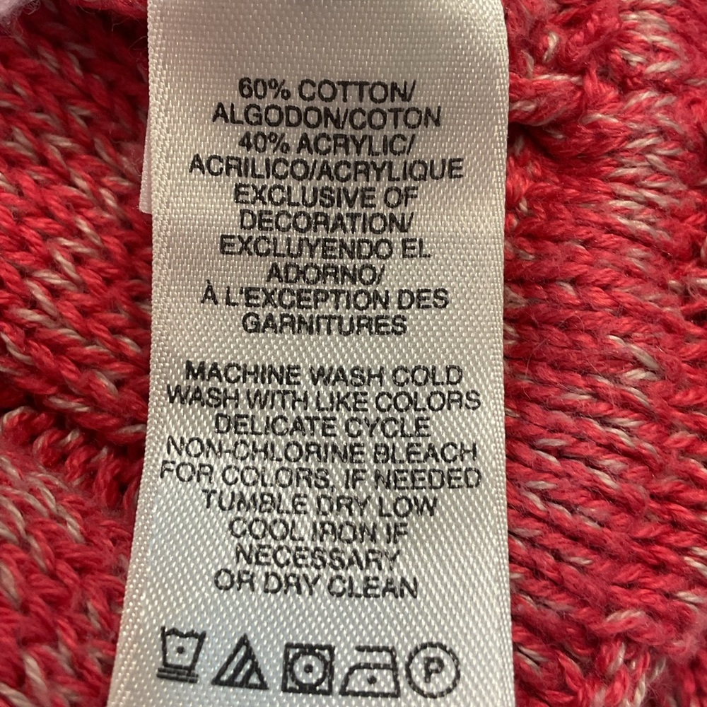 DKNY  JEANS PETITE Y2K Coral/ Pink Knit Half-Zip Sweater - Picture 11 of 11